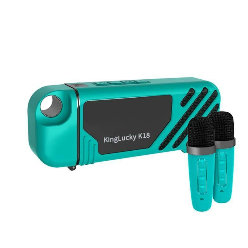 Kinglucky K18 Karaoke Machine with Screen in green, front view