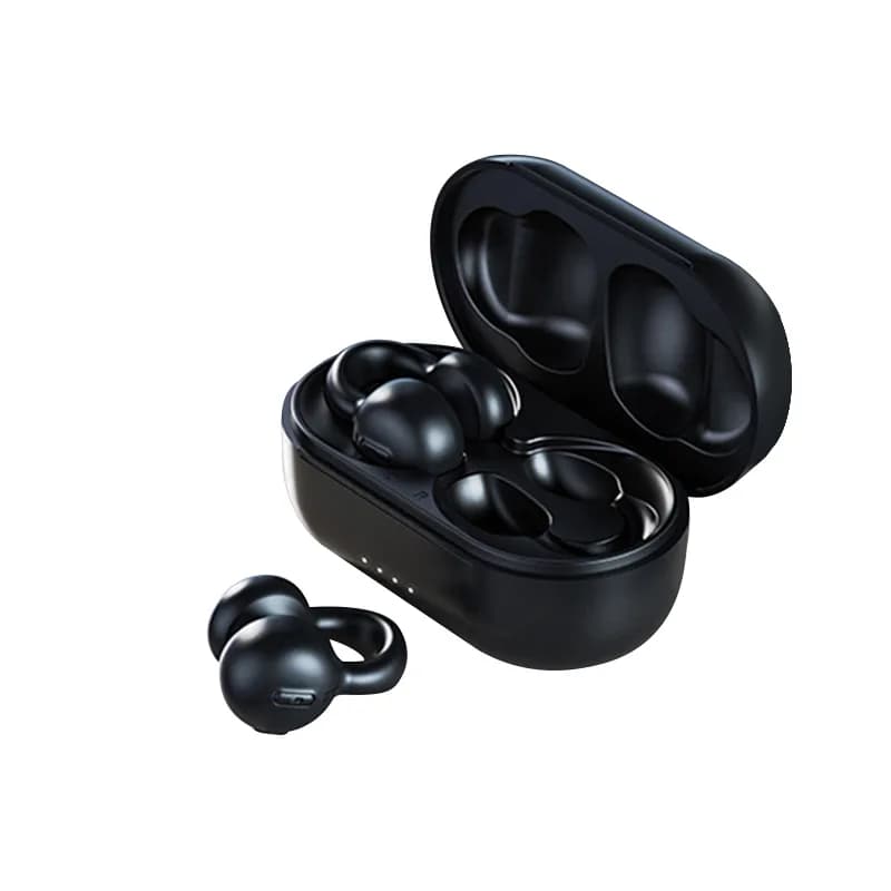 Kinglucky i20 Open Ear Clip Headphones in Black, front view