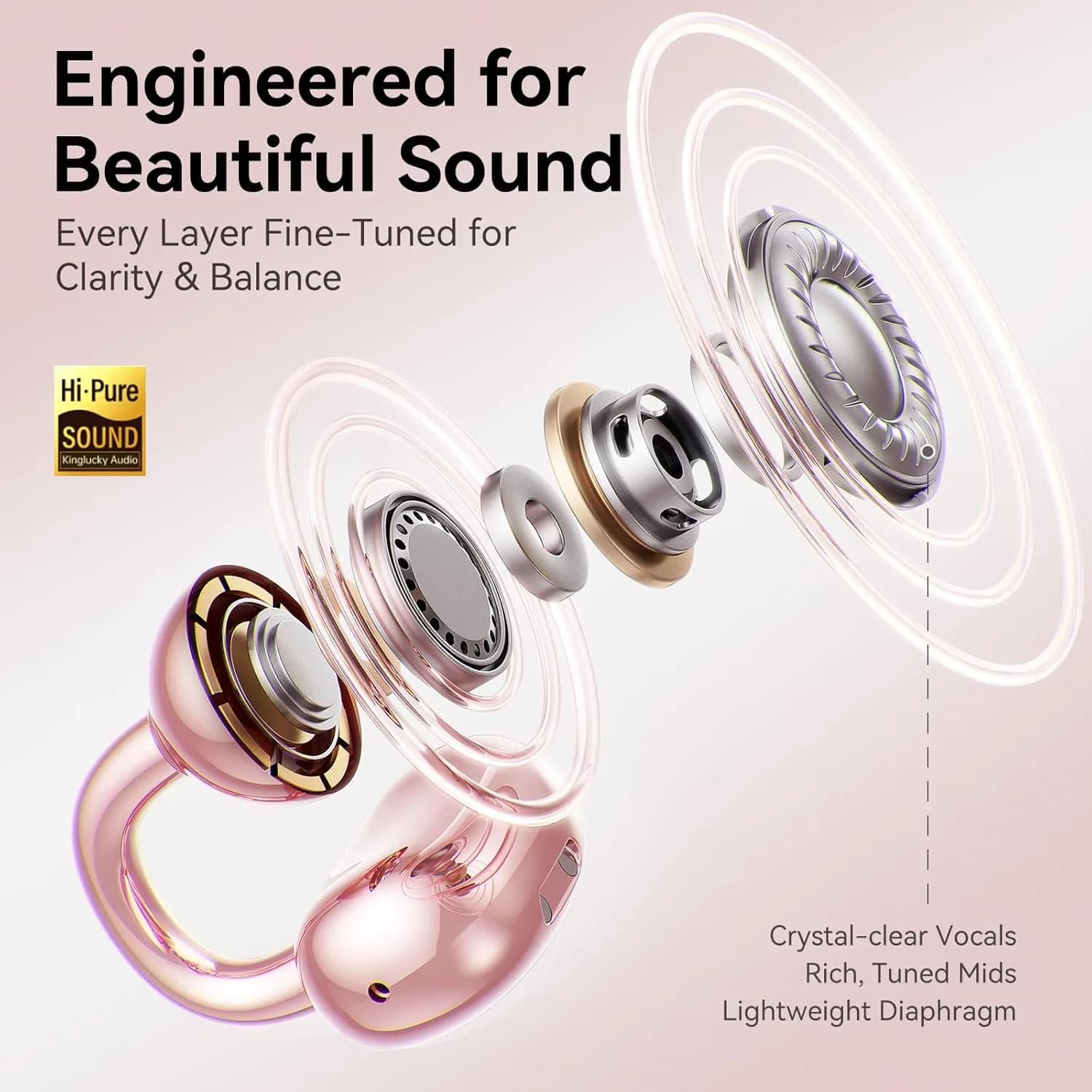 Kinglucky i121 Pro Clip-On Open-Ear Earbuds with Jewelry Earrings, package contents 1