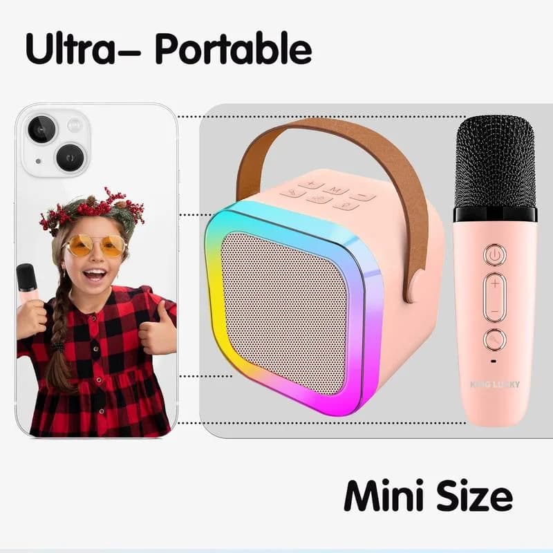 KingLucky K12 Mini Karaoke Speaker | Compact Portable Sound System | Wireless Bluetooth