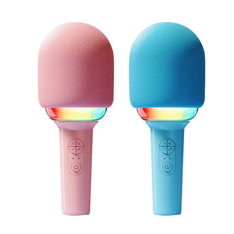 Kinglucky L8 Kids Karaoke Microphone in Blue, front view