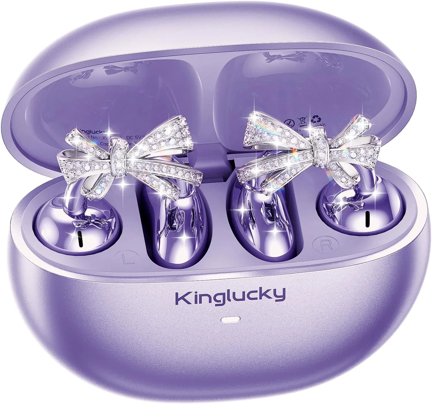 Kinglucky A8 Open Earbuds, charging case open