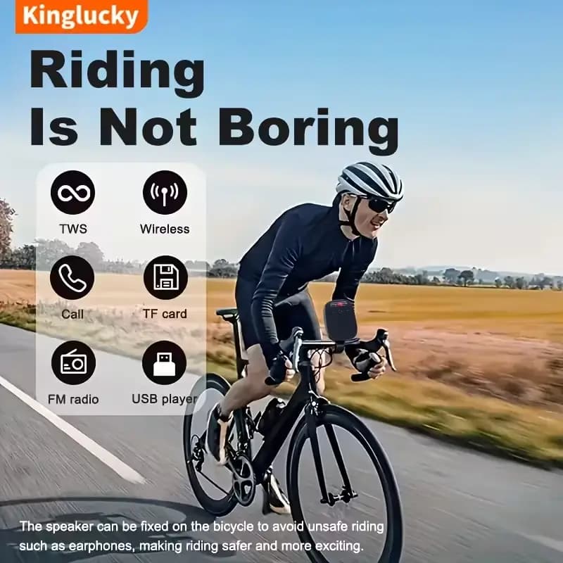 Kinglucky K2 Portable Wireless Speaker for Bike, side view 1