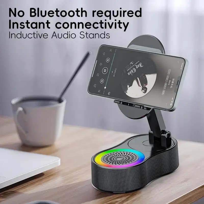 Kinglucky ZJ-016 Wireless Audio Induction Bluetooth Speaker in White, side view