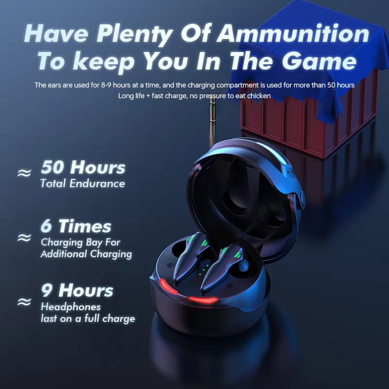 KingLucky Ho3 Gaming Bluetooth Earphones | Low-Latency Sound for Immersive Gaming, back view 1