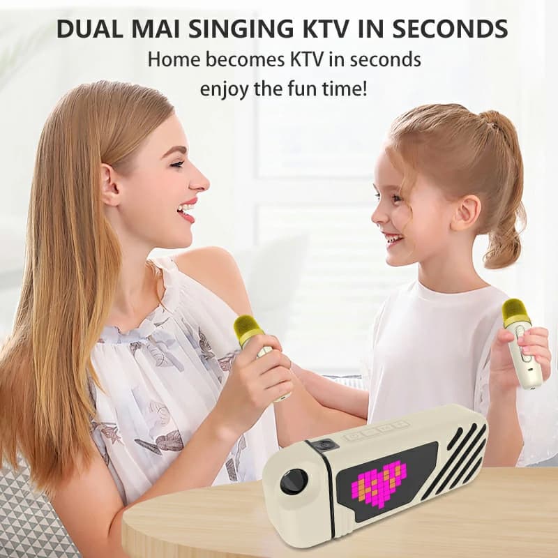 Kinglucky K18 Karaoke Machine with Screen, front view 2