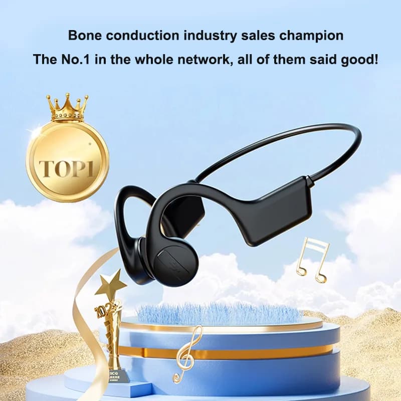 Kinglucky X7 Best Open Ear Bone Conduction Headphones, side view 1