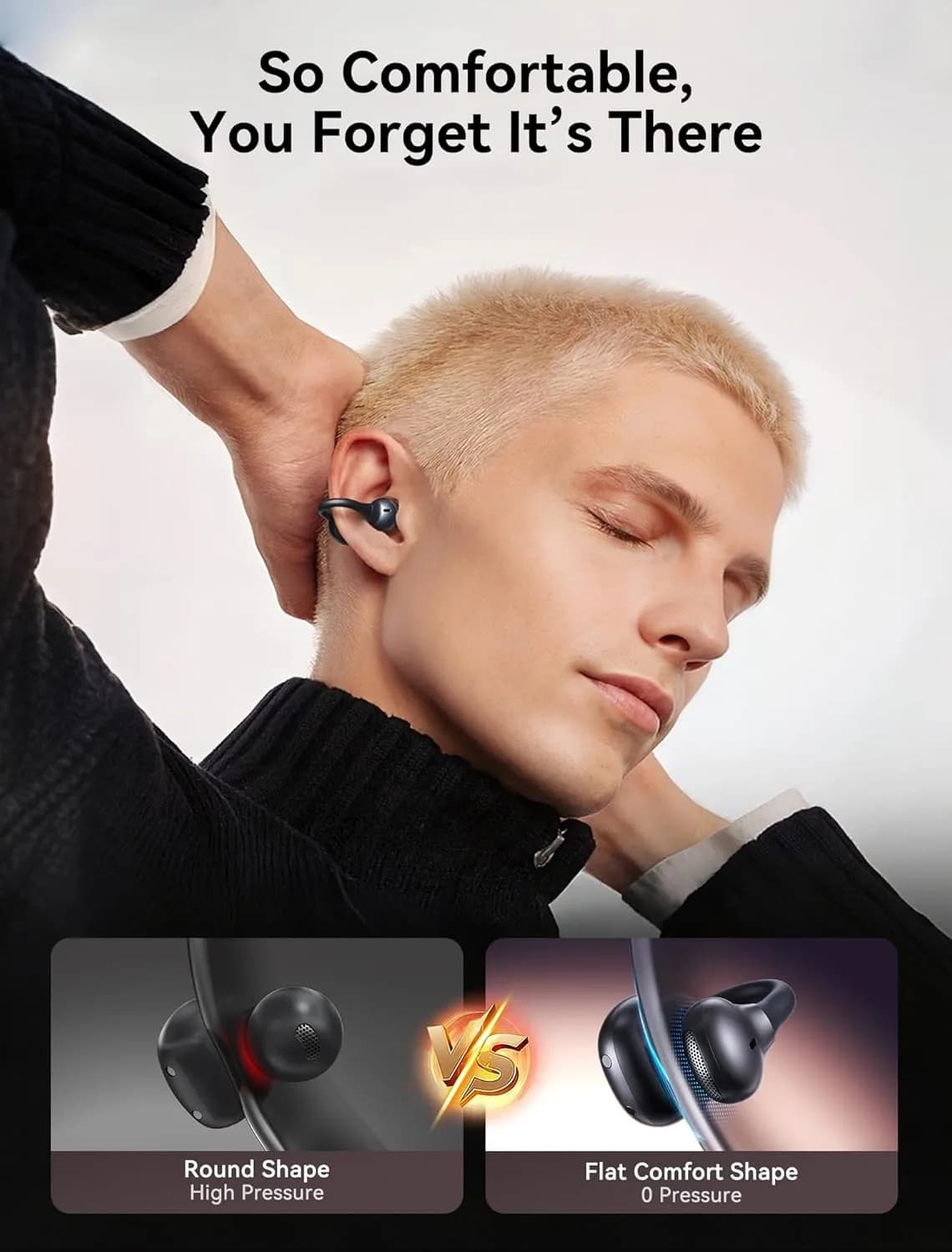 Kinglucky ClipFree A1 Open-Ear Earbuds, back view 1