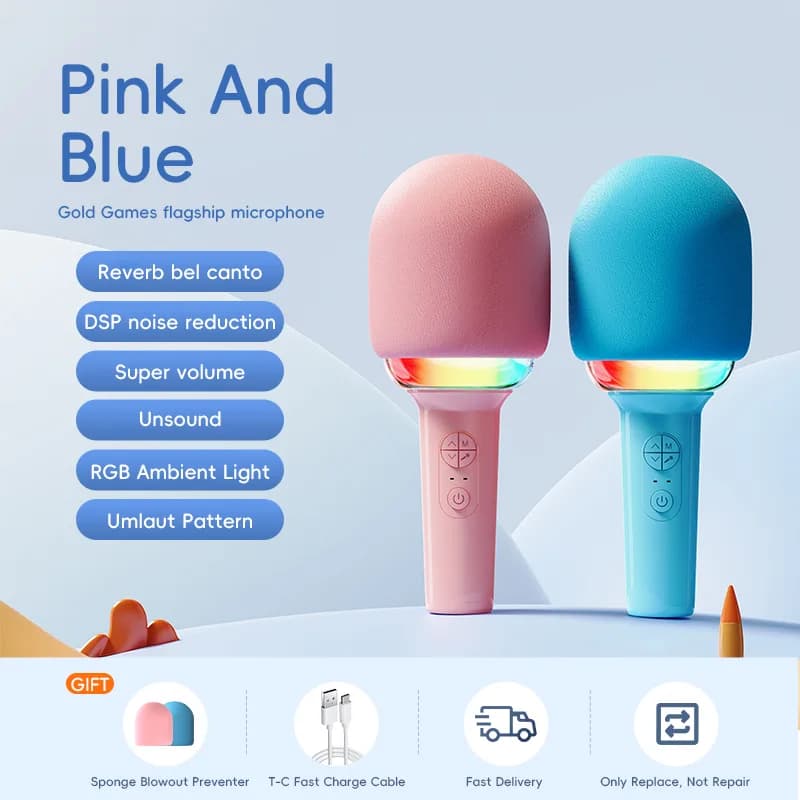 Kinglucky L8 Kids Karaoke Microphone, in use 1