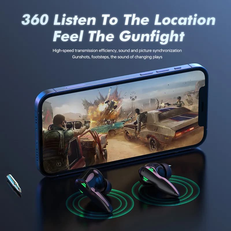KingLucky Ho3 Gaming Bluetooth Earphones | Low-Latency Sound for Immersive Gaming, in use 1