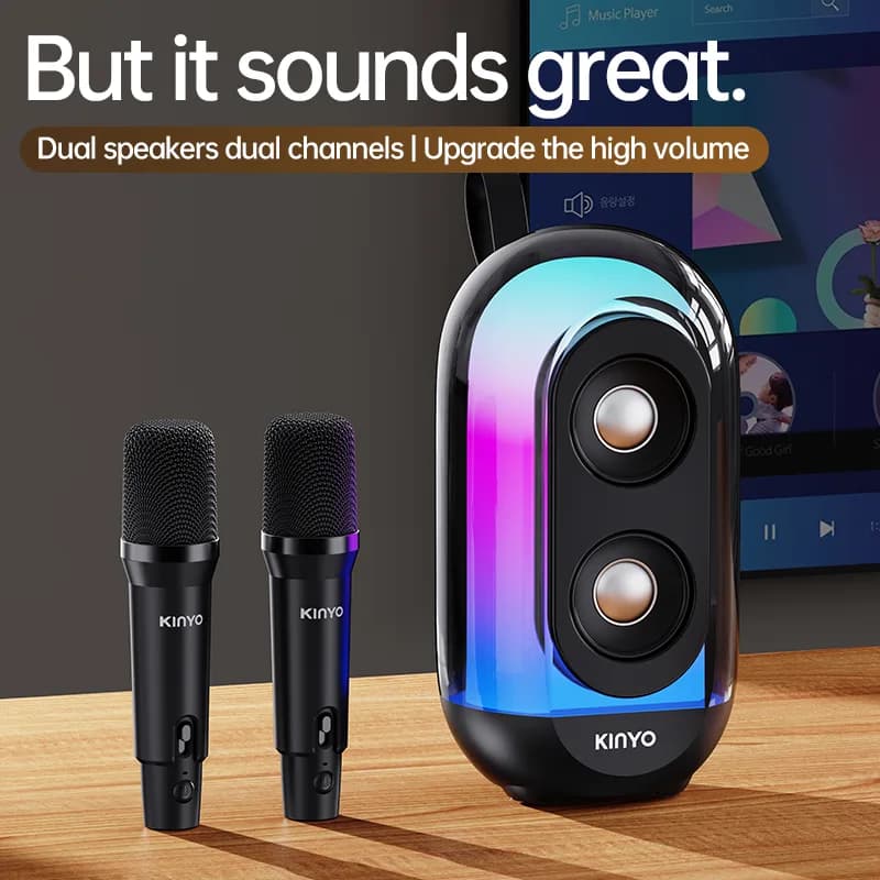 Kinglucky K28 Best Portable Karaoke Machine, side view 1