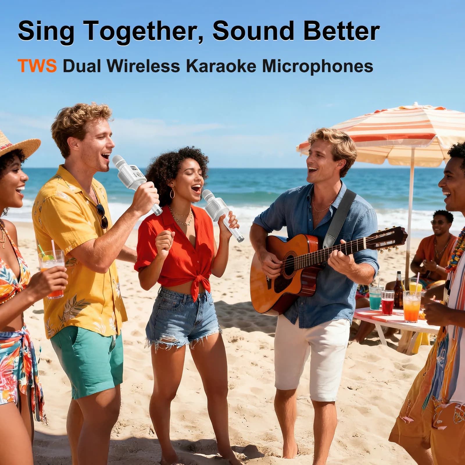 Kinglucky H100 Karaoke Microphone, side view 2