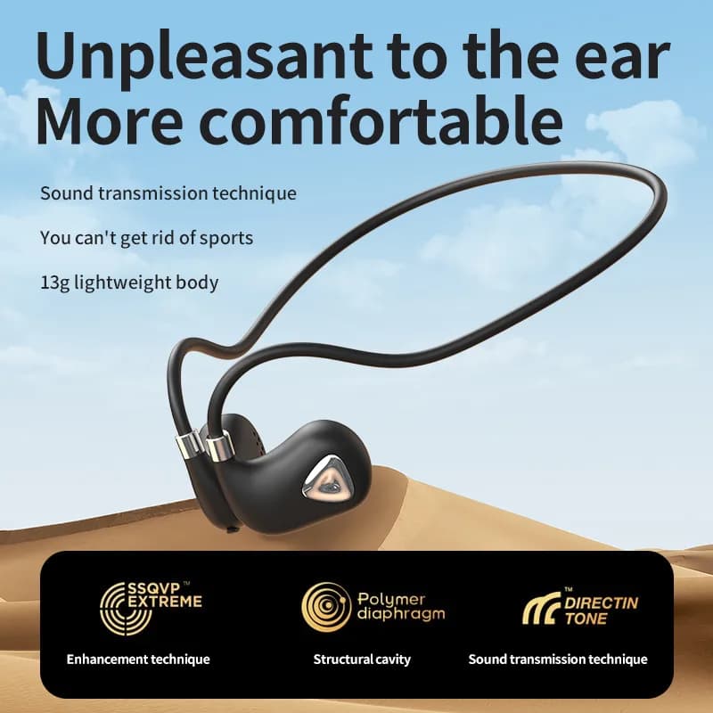 Kinglucky A12 Noise Cancelling Bone Conduction Headphones, side view 1