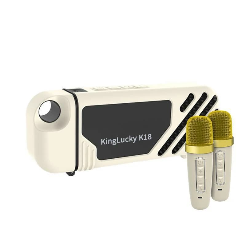 Kinglucky K18 Karaoke Machine with Screen in white, side view