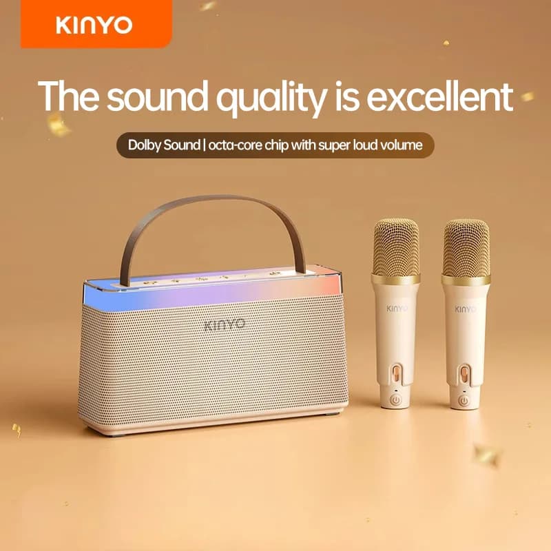 Kinglucky C10 Karaoke Machine Wireless Mic, side view 1