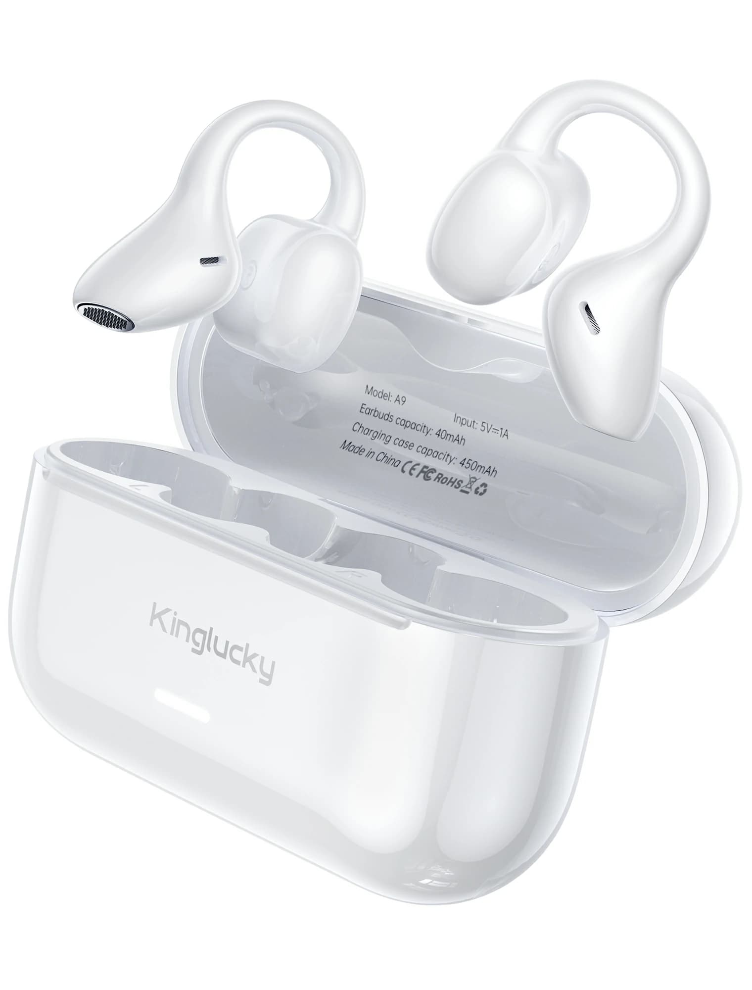 Kinglucky A9 Open Ear Headphones in Purple, side view