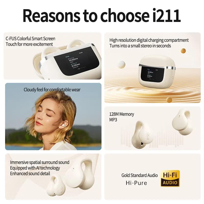Kinglucky i211 Ear Clip Headphones, detail view 1