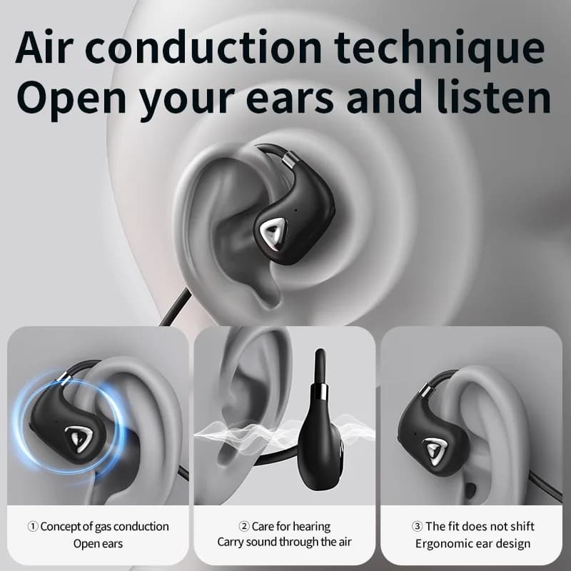 Kinglucky A12 Noise Cancelling Bone Conduction Headphones, back view 1
